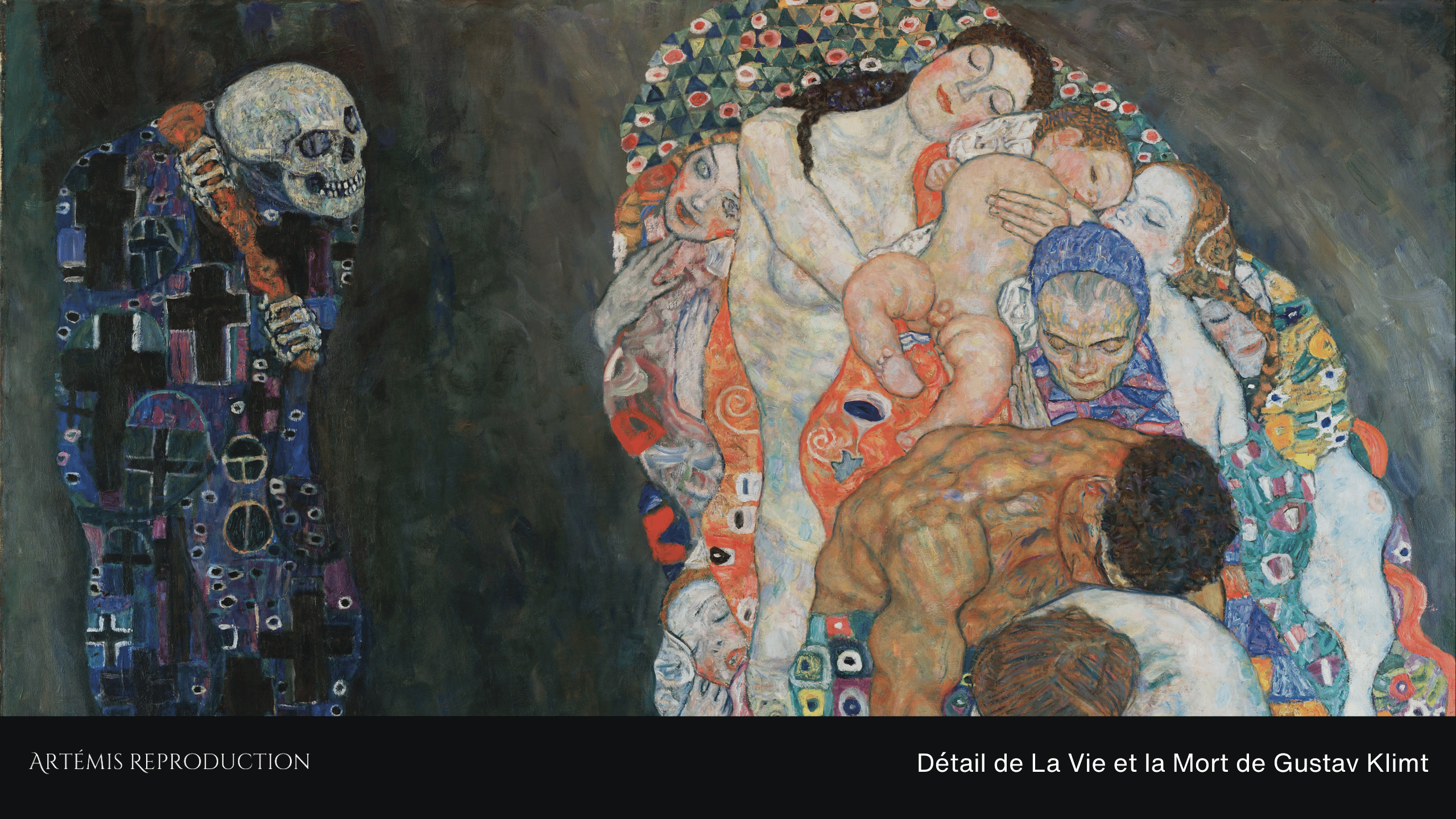 Détail de La Vie et la Mort de Gustav Klimt