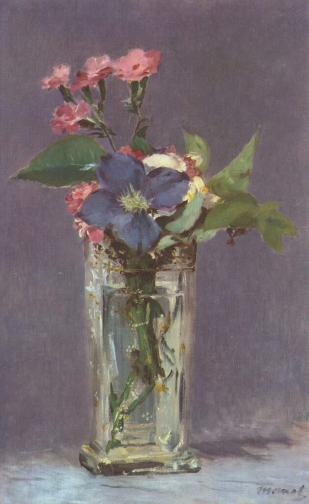 Clematis dans un vase en cristal – Edouard Manet Édouard Manet