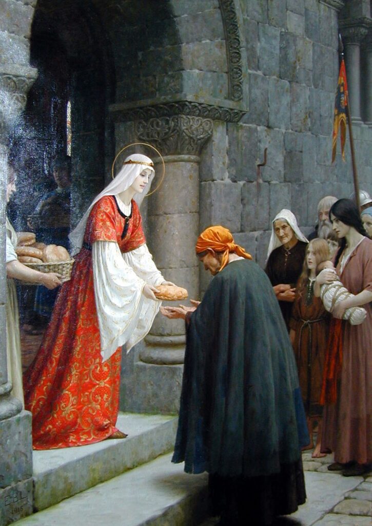 La Charité de Sainte Élisabeth de Hongrie – Edmund Leighton Edmund Leighton