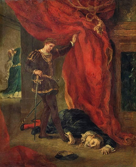 Hamlet devant le corps de Polonius – Eugène Delacroix Eugène Delacroix