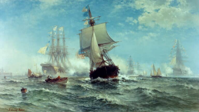 Première reconnaissance du drapeau américain par un gouvernement étranger – Edward Moran Edward Moran