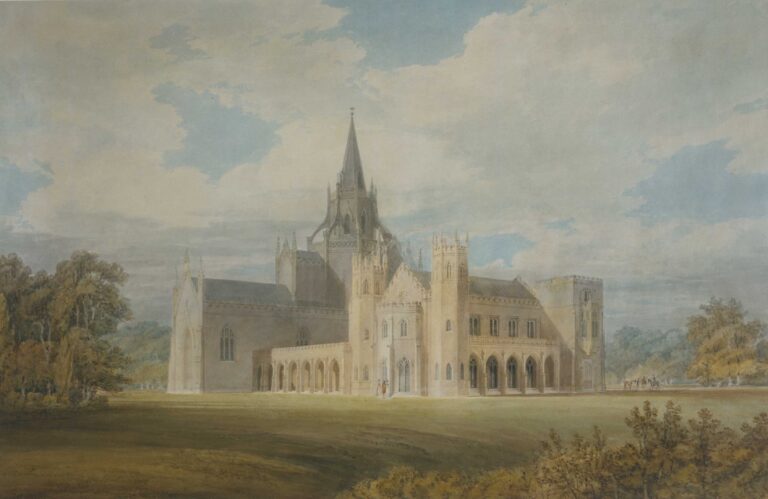 Vue en perspective de l’abbaye de Fonthill depuis le sud-ouest – William Turner William Turner