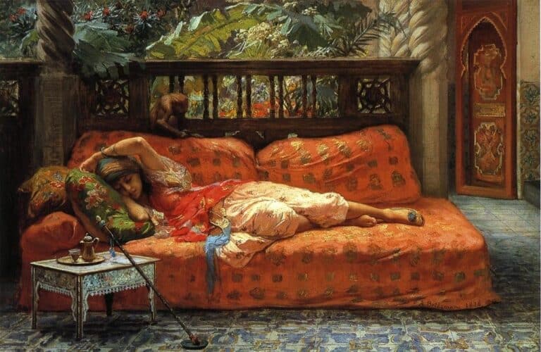 La sieste – Frederick Arthur Bridgman Frederick Arthur Bridgman