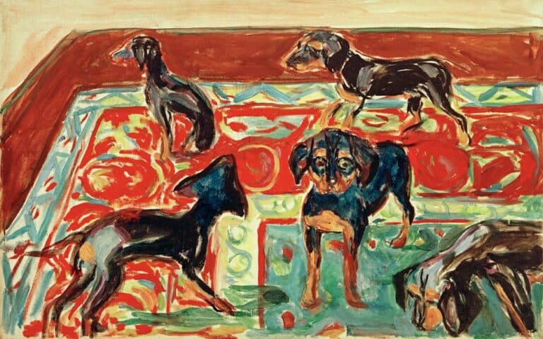 Cinq chiots sur le tapis – Edvard Munch Edvard Munch