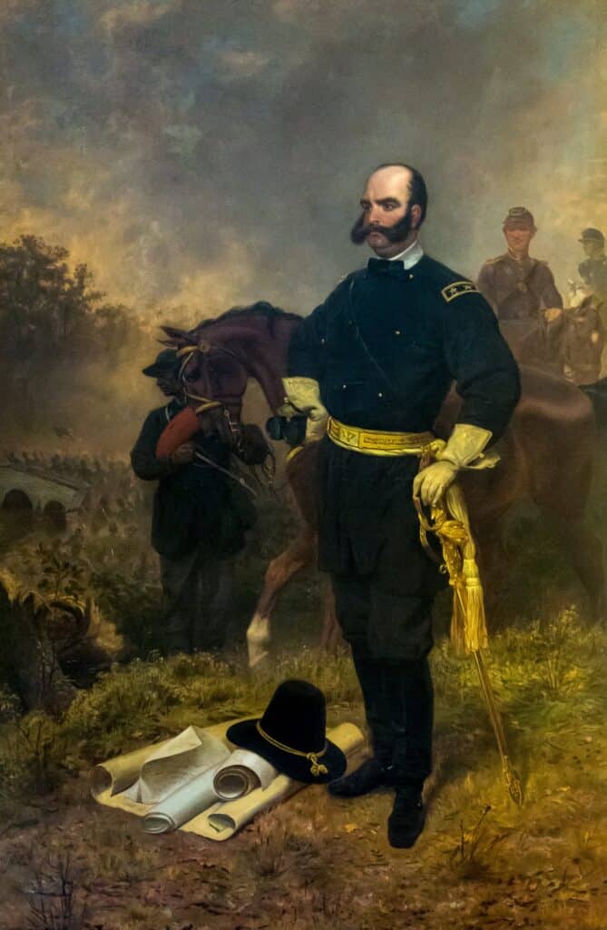 Le général Ambrose Burnside à Antietam – Emanuel Leutze Emanuel Leutze