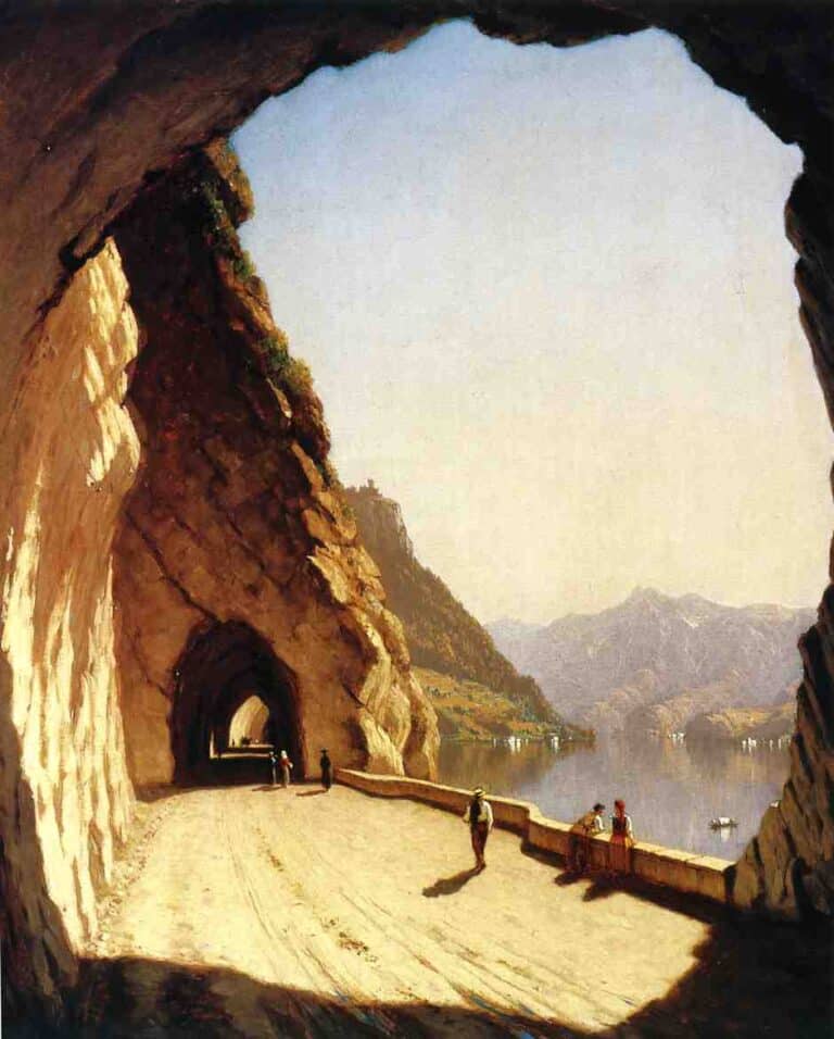 La route du Stelvio au bord du lac de Côme – Sanford Robinson Gifford Sanford Robinson Gifford