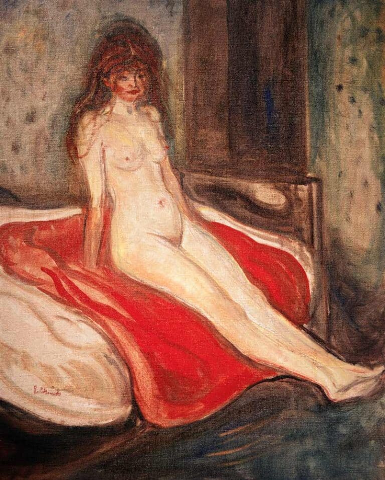 Fille sur un tissu rouge – Edvard Munch Edvard Munch