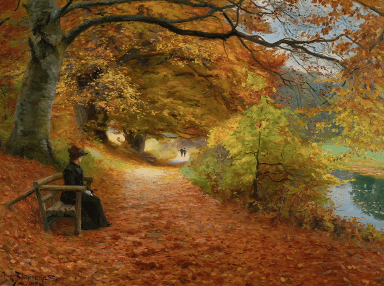 Un chemin boisé en automne – Hans Andersen Brendekilde Andersen Brendekilde
