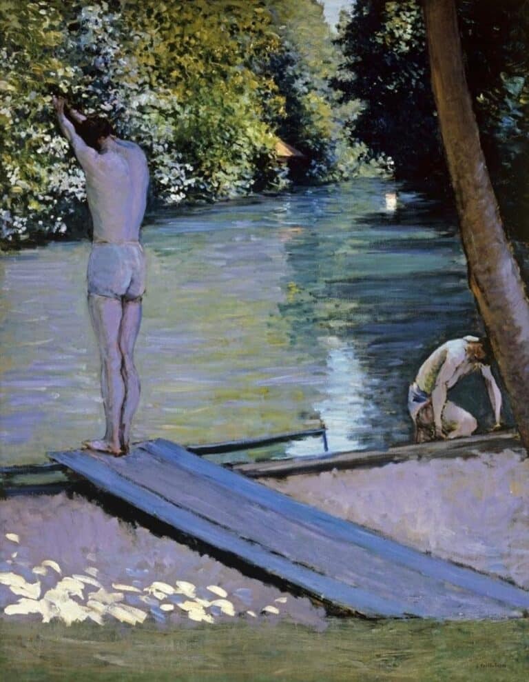 Bains à la rive du fleuve Yerres – Caillebotte Gustave Caillebotte