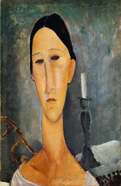 Hanka Zborowska en arrière-plan un chandelier – Amedeo Modigliani Amedeo Modigliani