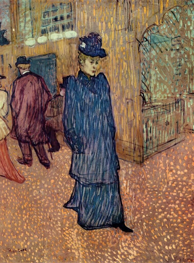 Jane avril en quittant le Moulin Rouge – Toulouse Lautrec Henri de Toulouse-Lautrec