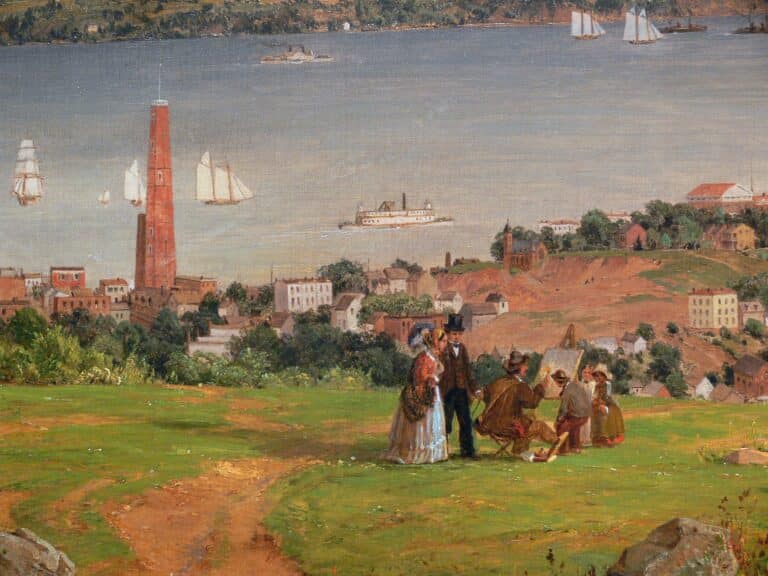 Le goulet depuis Staten Island (détail 2) – Jasper Francis Cropsey Jasper Francis Cropsey
