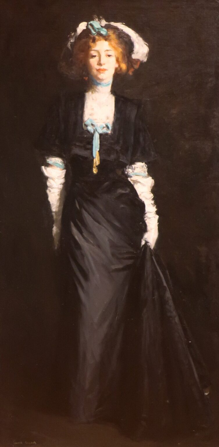 Jessica Penn en noir avec des plumes blanches – Robert Henri Robert Henri