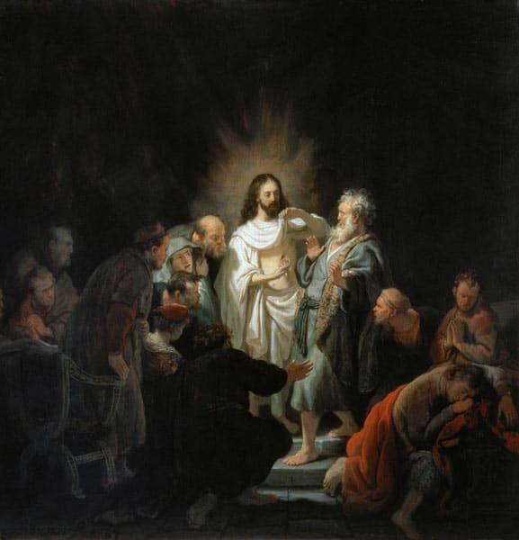 Le Jesus ressuscité montre à l’apôtre Thomas ses blessures – Rembrandt van Rijn Rembrandt van Rijn