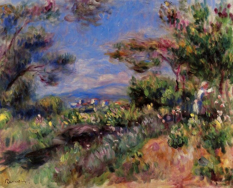 Jeune femme dans un paysage Cagnes – Pierre-Auguste Renoir Pierre-Auguste Renoir