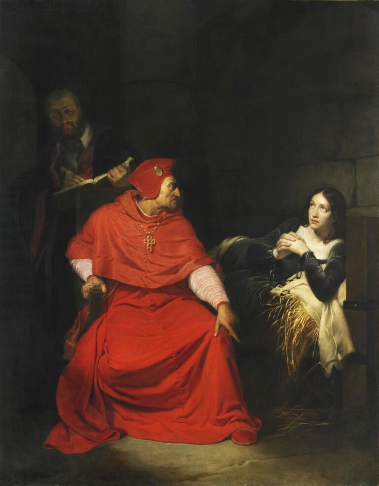 Jeanne d’Arc malade est interrogée dans sa prison par le cardinal de Winchester – Paul Delaroche Paul Delaroche