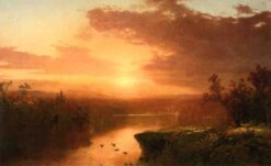 Coucher du soleil plus lac George – John Frederick Kensett John Frederick Kensett