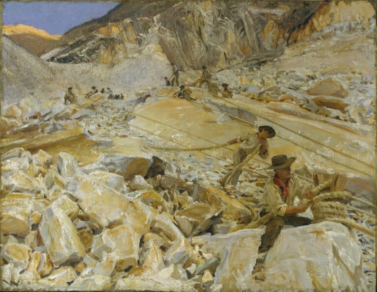Faire descendre le marbre des carrières à Carrare – John Singer Sargent John Singer Sargent
