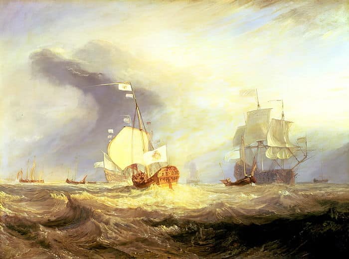 La barge de l’amiral von Trump à l’entrée du Texel en 1645 – William Turner William Turner
