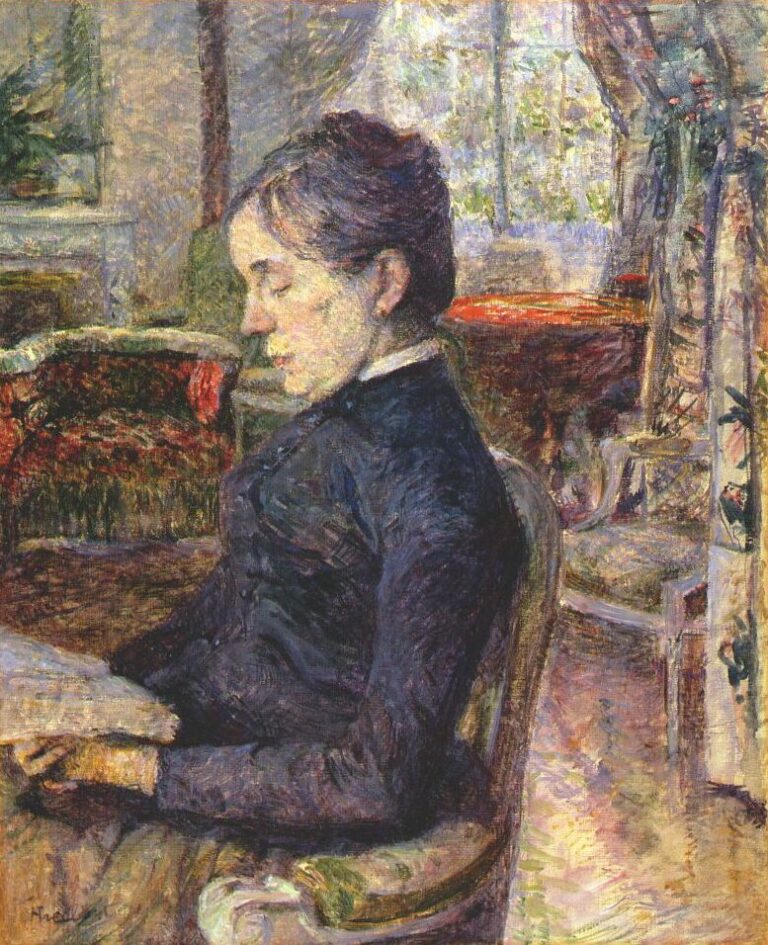 La Comtesse Adèle de Toulouse-Lautrec dans le salon du Château de Malromé – Toulouse Lautrec Henri de Toulouse-Lautrec