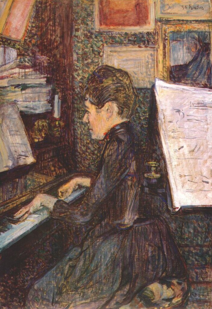 Mademoiselle Dihau au piano – Toulouse Lautrec Henri de Toulouse-Lautrec