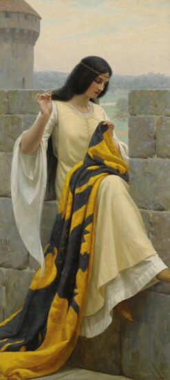 Dame brodant la bannière – Edmund Leighton Edmund Leighton