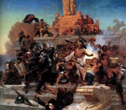 L’assaut de la Teocalli par Cortez et ses troupes – Emanuel Leutze Emanuel Leutze