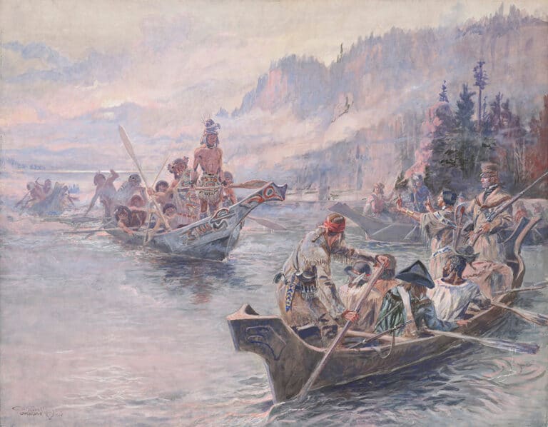 Lewis et Clark sur le Lower Columbia – Charles Marion Russell Charles Marion Russell