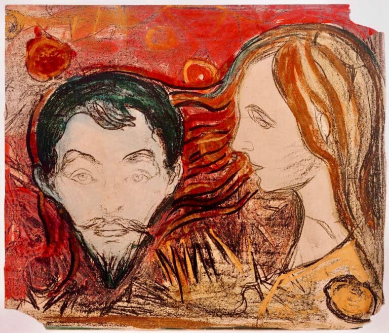 Tête d’homme dans les cheveux d’une femme – Edvard Munch Edvard Munch