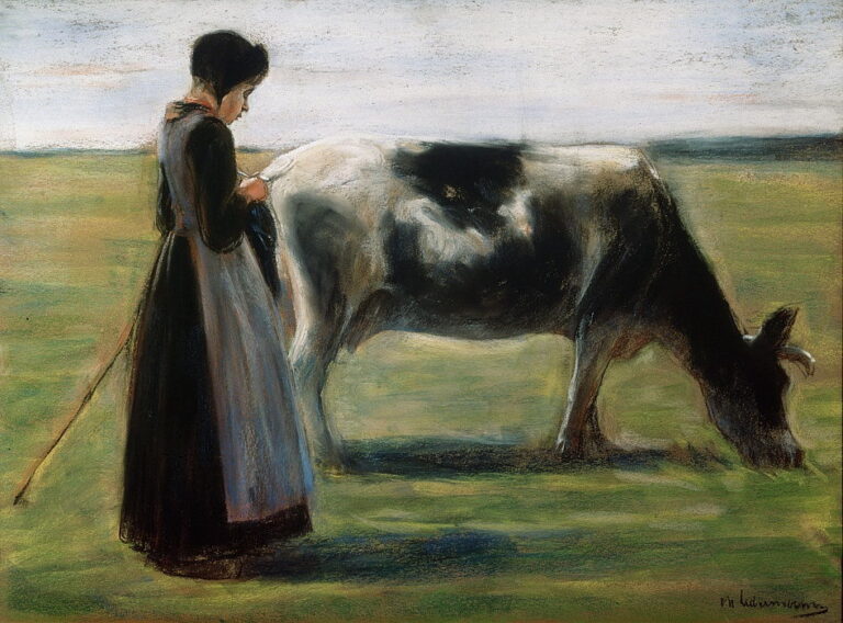 Fermière avec une vache – Max Liebermann Max Liebermann