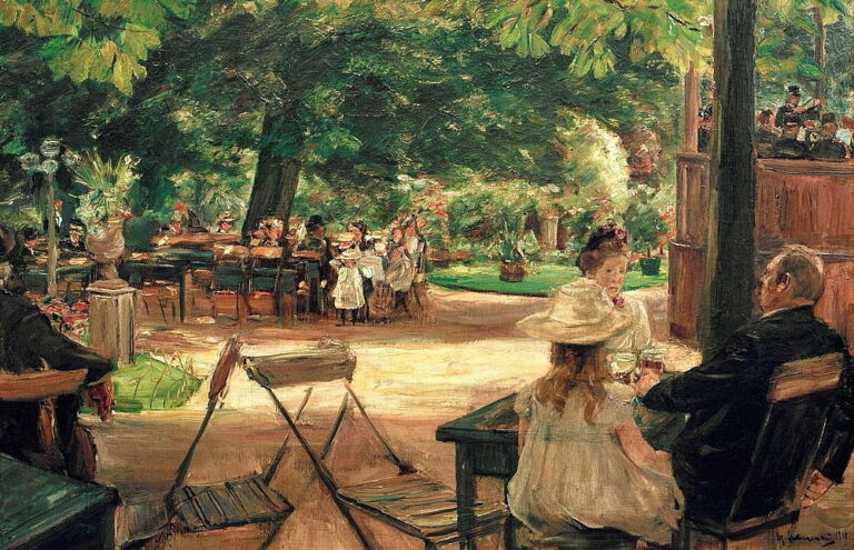 Jardin de restauration – terrasse de brasserie à Leiden (sous les tentes) – Max Liebermann Max Liebermann