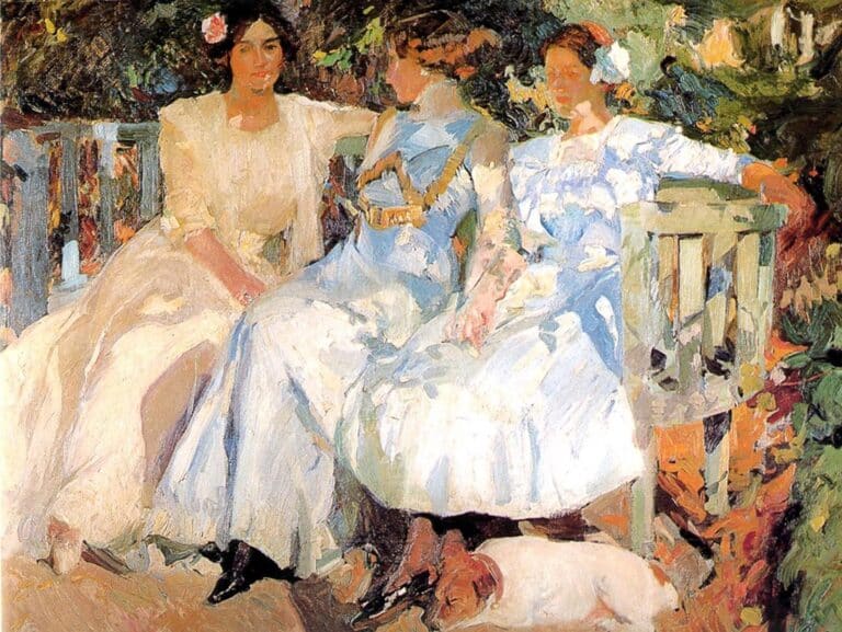 Ma femme et mes filles dans le jardin – Sorolla Joaquín Sorolla