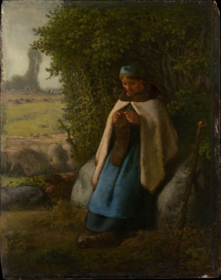 Bergère assise sur un rocher – Jean-François Millet Jean-François Millet