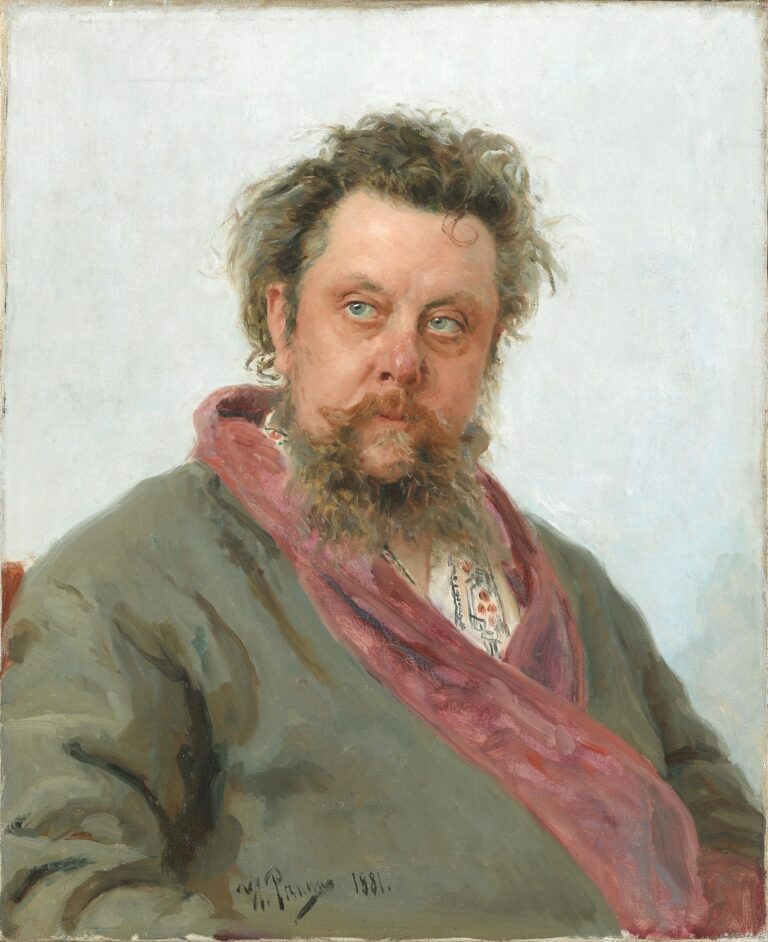 Portrait du compositeur Modest Petrovitch Moussorgski – Ilya Repin Ilya Repin