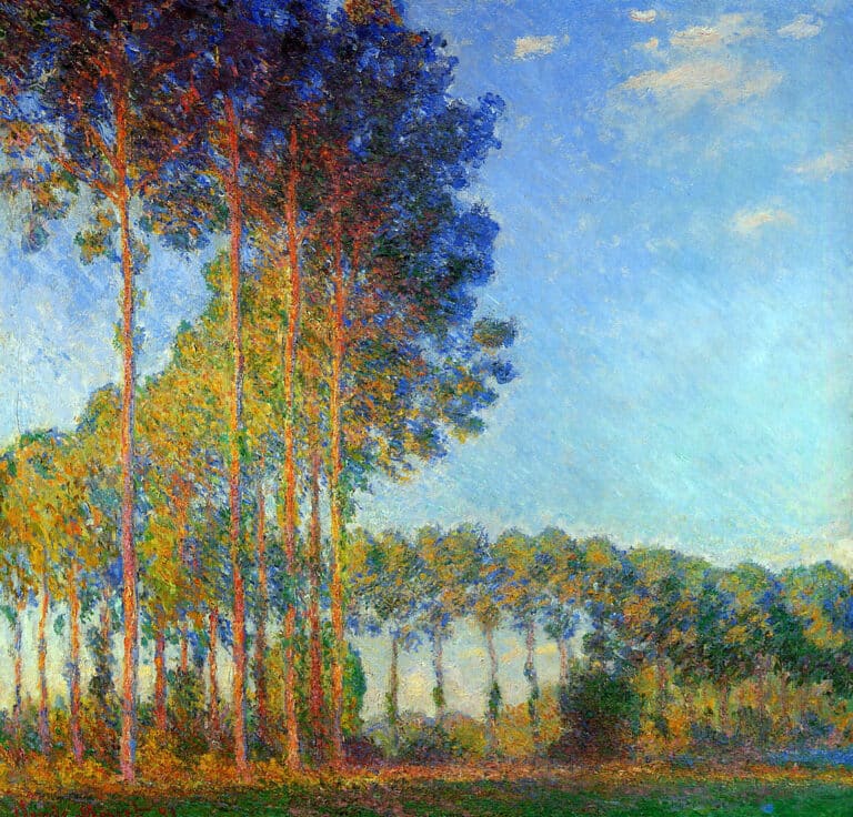 Peupliers au bord de l’Epte, vue du marais – Claude Monet Claude Monet