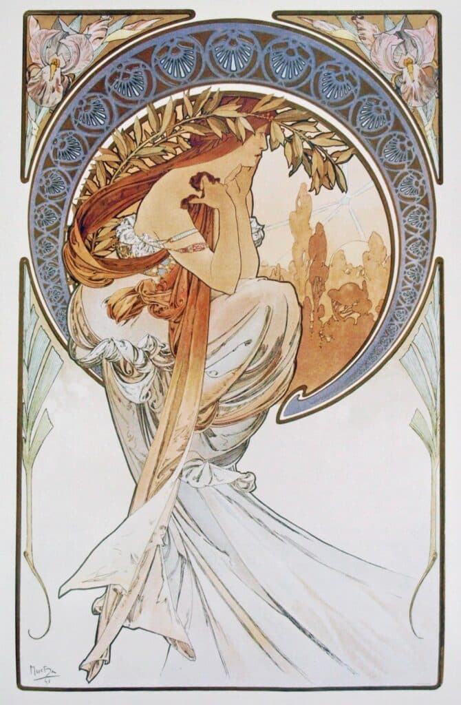 Quatre arts : poésie – Mucha Alphonse Mucha