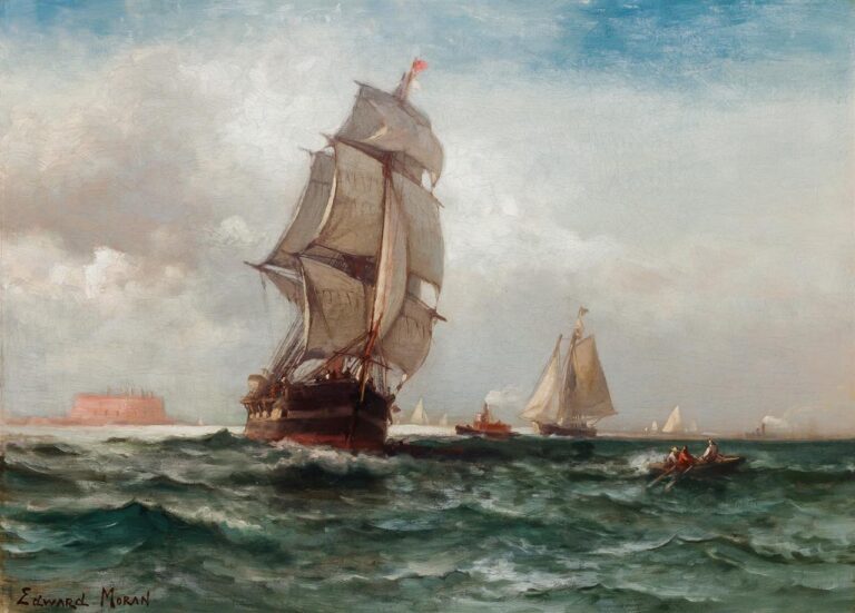 Navigation au large de Governors Island, New York – Edward Moran Edward Moran