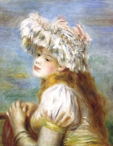 Fille avec un chapeau en dentelle – Pierre-Auguste Renoir Pierre-Auguste Renoir