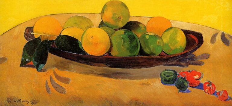 Fruits et poivrons exotiques sur une assiette – Paul Gauguin Paul Gauguin