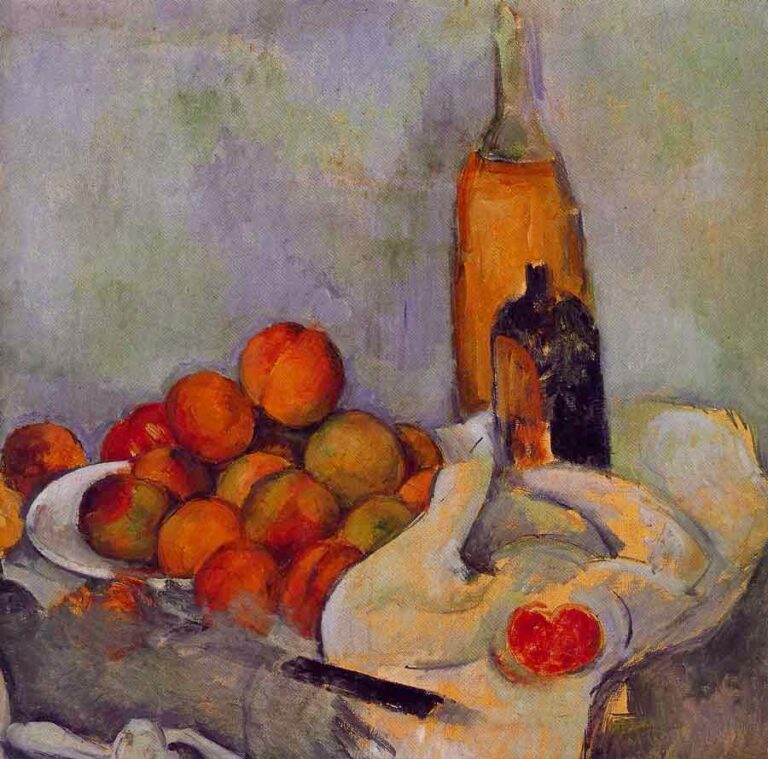 Bouteilles et pêches – Paul Cézanne Paul Cézanne