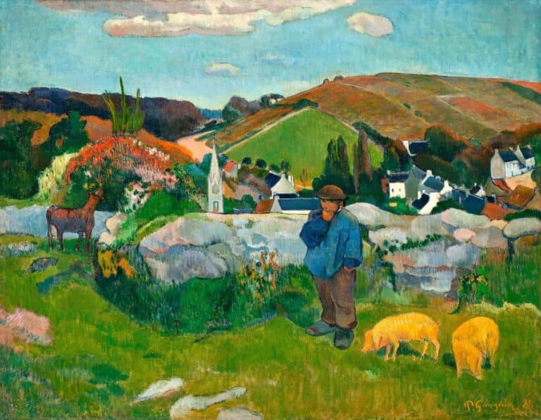 Troupeau de cochons en Bretagne – Paul Gauguin Paul Gauguin