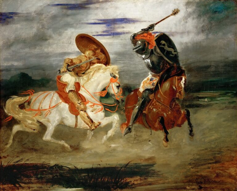 Combat de chevaliers à la campagne – Eugène Delacroix Eugène Delacroix