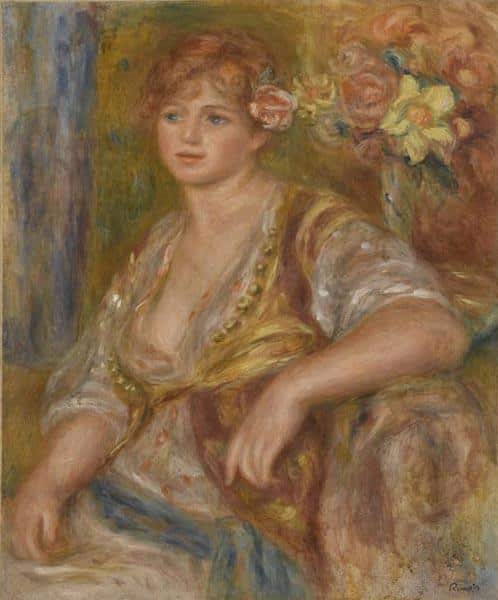 Femme blonde avec une rose, c.1915 – Pierre-Auguste Renoir Pierre-Auguste Renoir