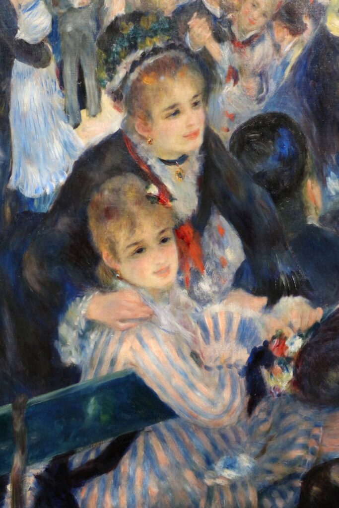 Bal au Moulin de la Galette, détail de deux femmes assises – Pierre-Auguste Renoir Pierre-Auguste Renoir