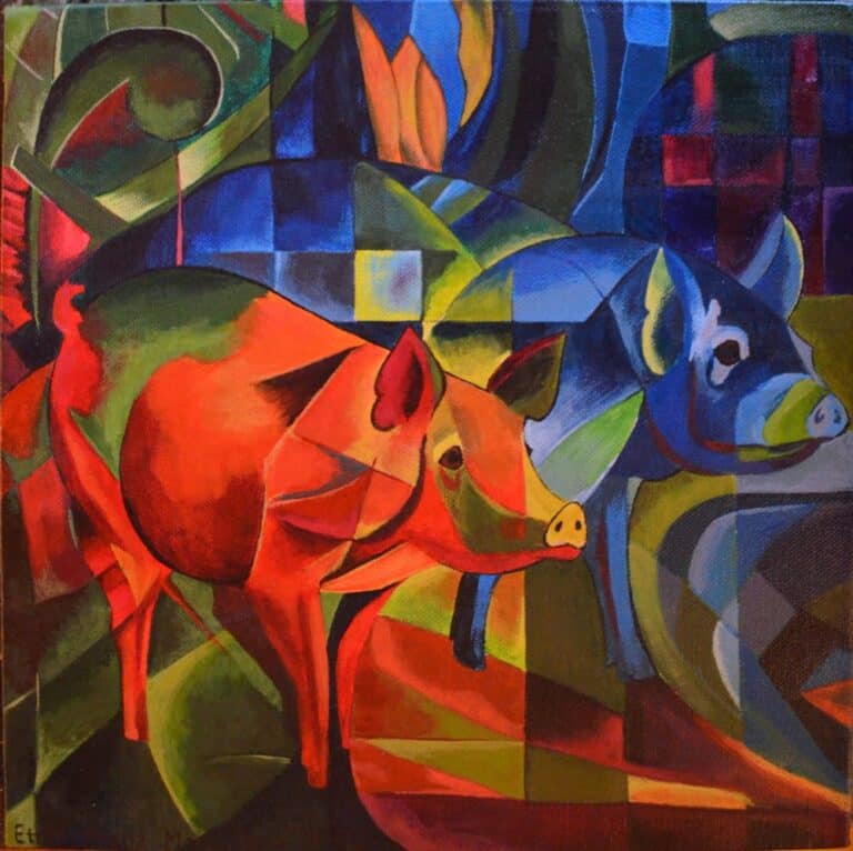 Cochons rouge et bleu – Franz Marc Franz Marc