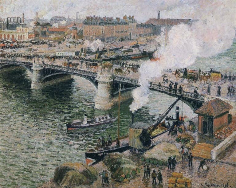 Le Pont Boieldieu à Rouen, temps mouillé – Camille Pissarro Camille Pissarro