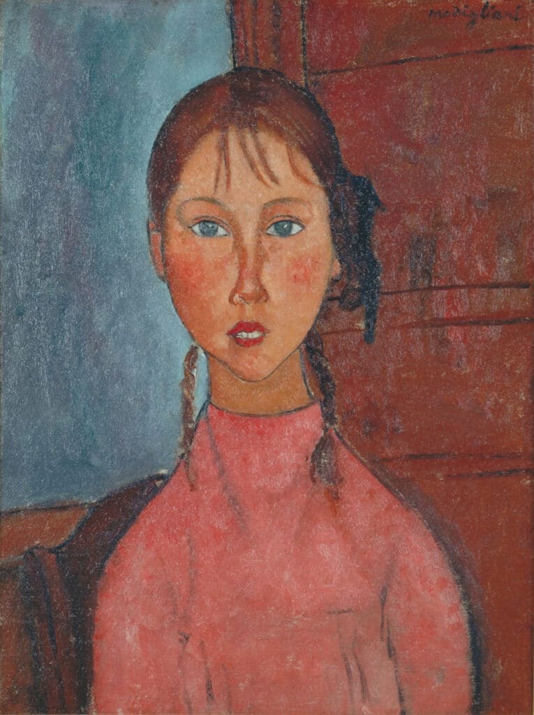 Fille avec des nattes – Amedeo Modigliani Amedeo Modigliani