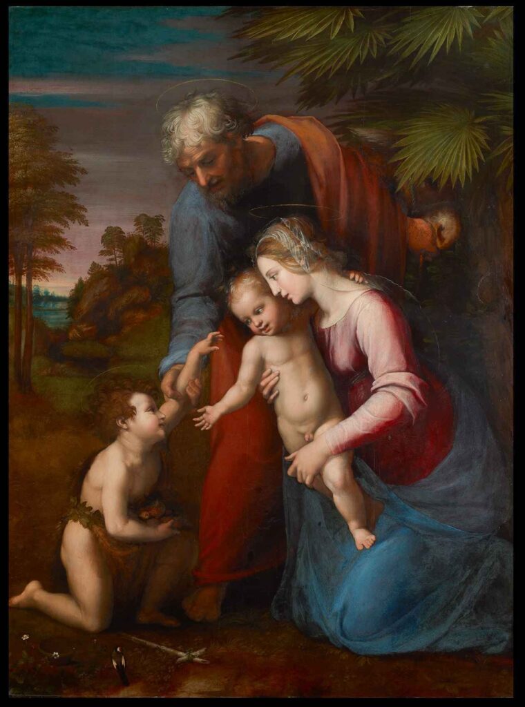 Famille Sainte avec cela petit Jean – Raphaël (peintre) Raffaello Sanzio