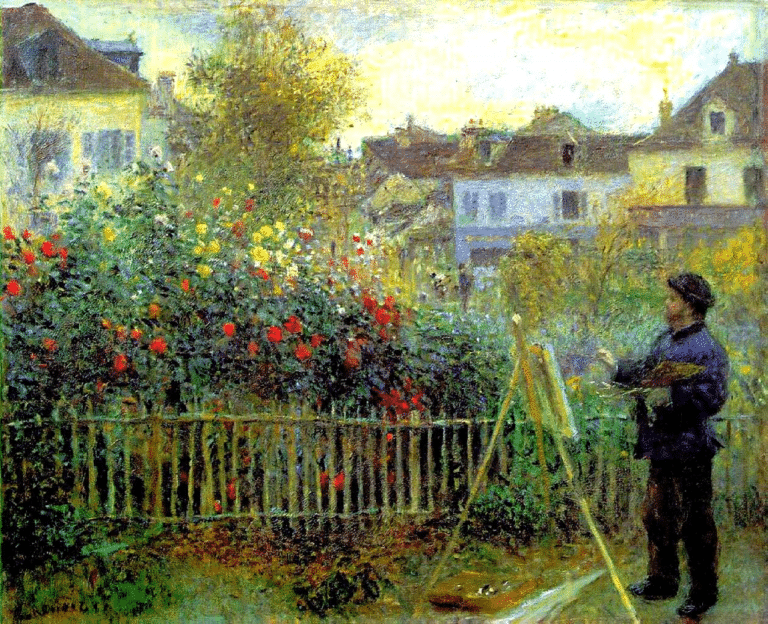 Claude Monet peignant dans son jardin à Argenteuil – Pierre-Auguste Renoir Pierre-Auguste Renoir