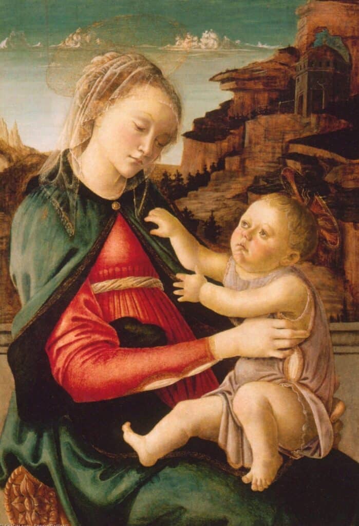 La Vierge à l’Enfant (Madone des Guidi da Faenza) vers 1465 – Sandro Botticelli Sandro Botticelli